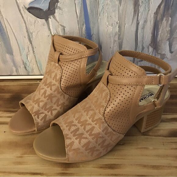 Michael Kors Logo double strap block heel Sandals! Big kids SZ 3 - Picture 1 of 6